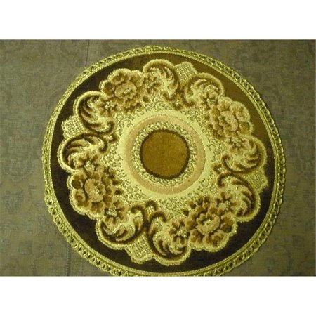 FASTFOOD 28 in. Begium Table Top Verona Doily, Brown FA2570185